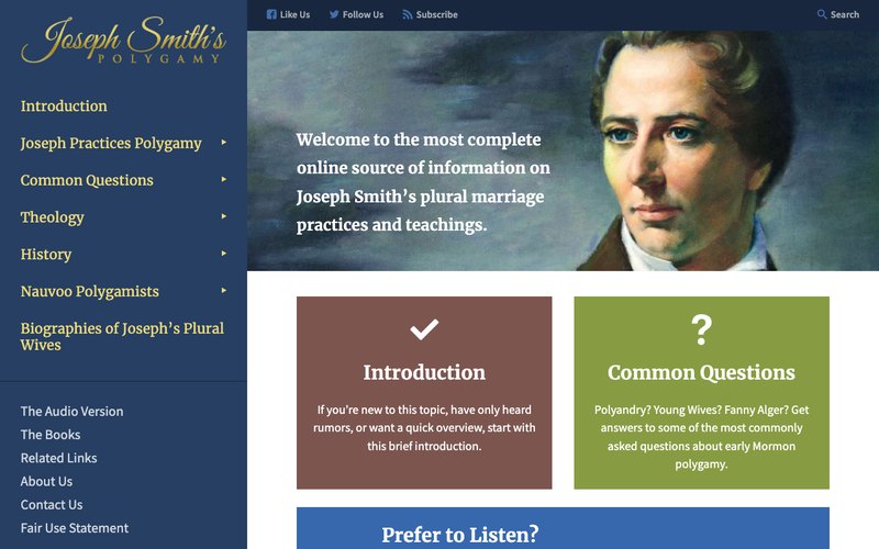 The home page of josephsmithspolygamy.org